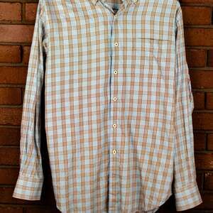 Peter Millar Shirt Men Blue Nanoluxe Business Office Casual Travel Preppy